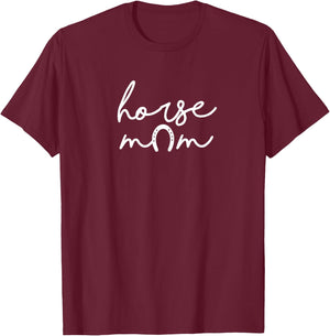 Horse Mom Barn Mama Equestrian Horseback Riding Funny T-Shirt - T-Shirt | Maroon
