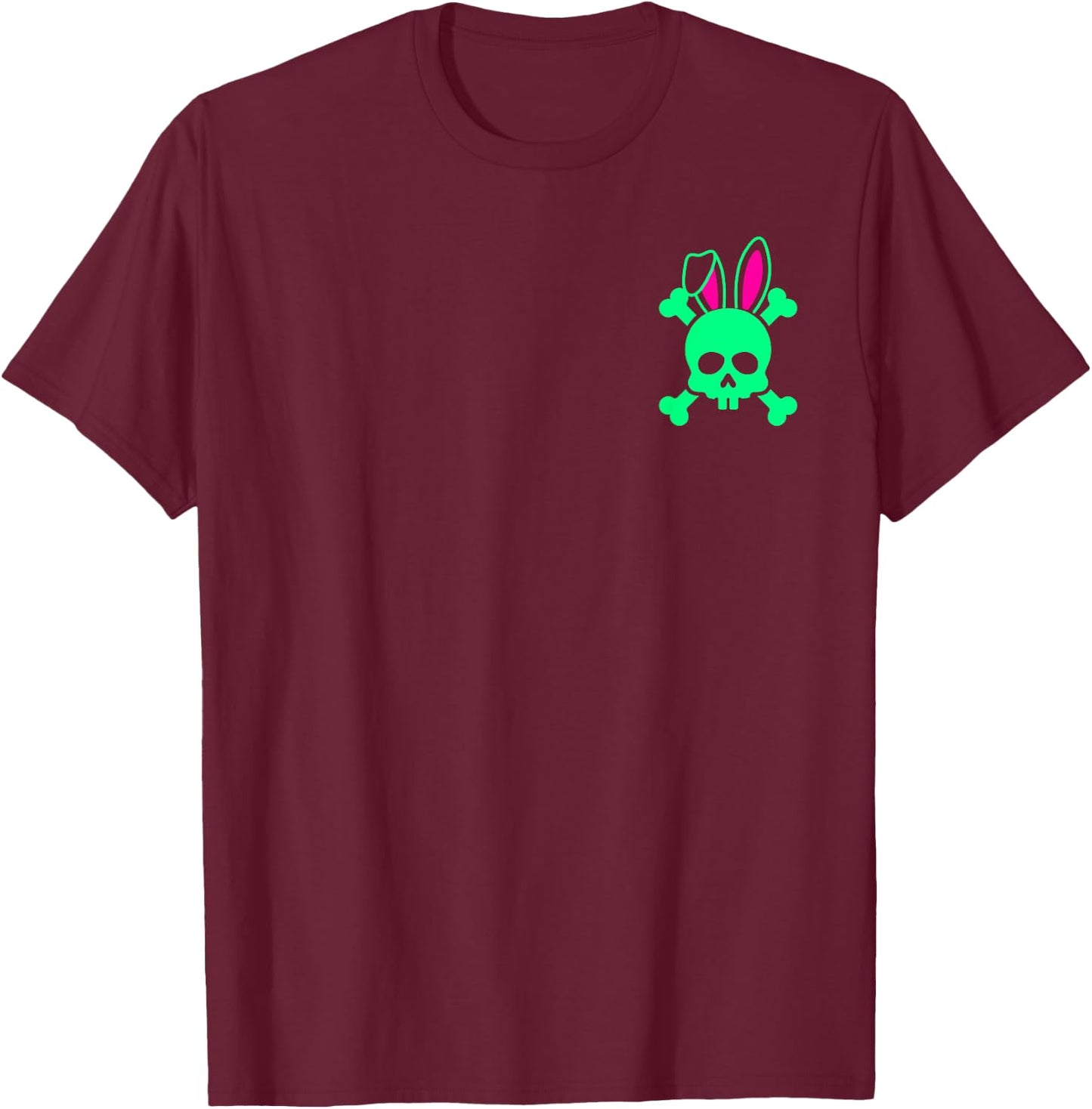 Funny Rabbit Pirate Skull With Crossbones T-Shirt - T-Shirt | Maroon