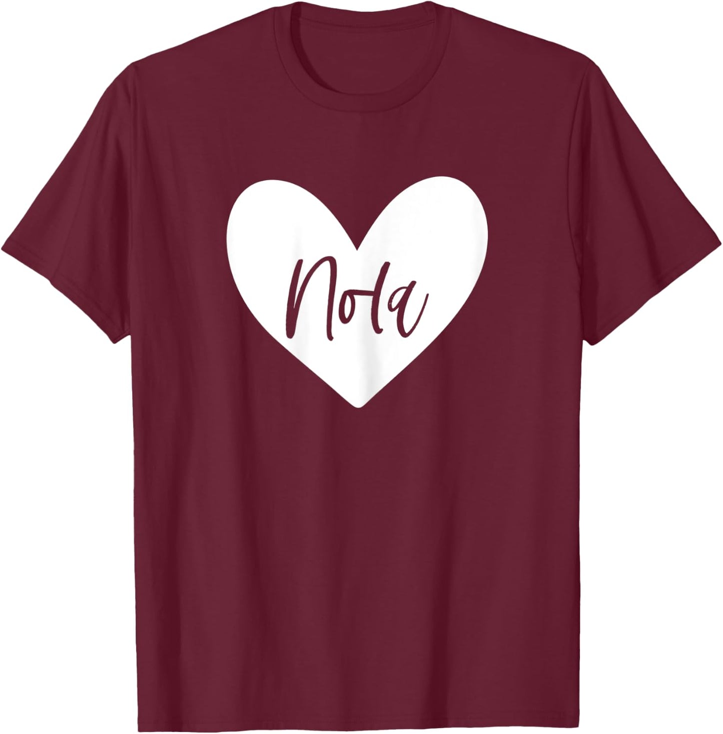 Nola Pink Name Heart Love Woman Girl Friend Personalized T-Shirt - T-Shirt | Maroon