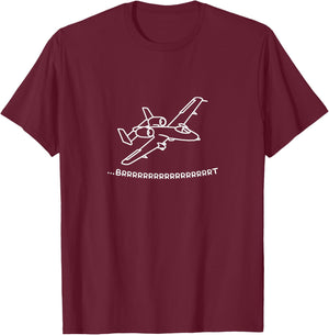 Brrrt Funny A10 Aeroplane Design T-Shirt - T-Shirt | Maroon