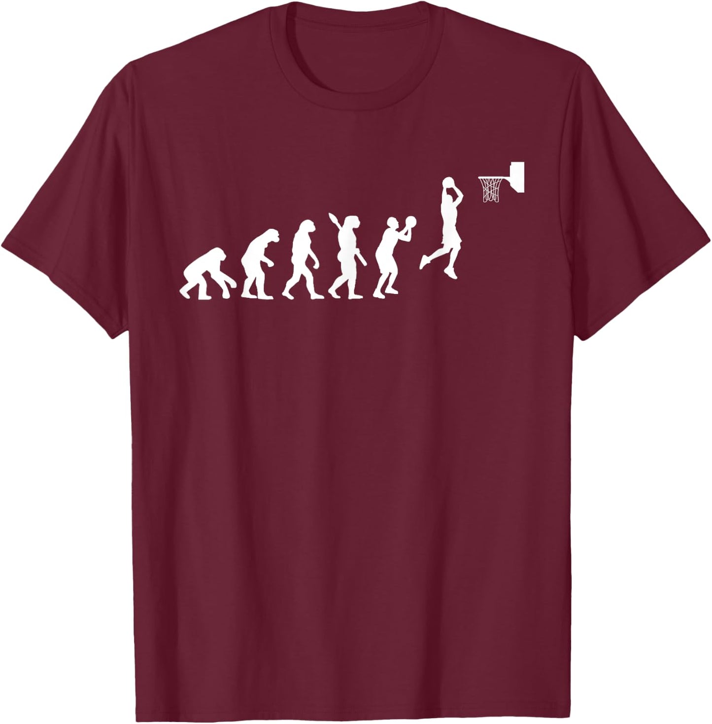 Basketball Player Basketballer Sports Evolution T-Shirt - T-Shirt | Maroon
