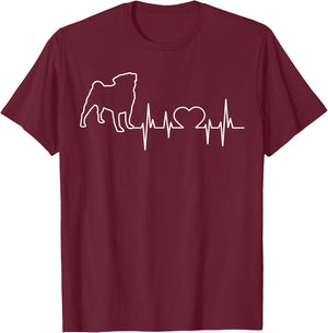 Pug Puggie-Dog T-Shirt - T-Shirt | Maroon