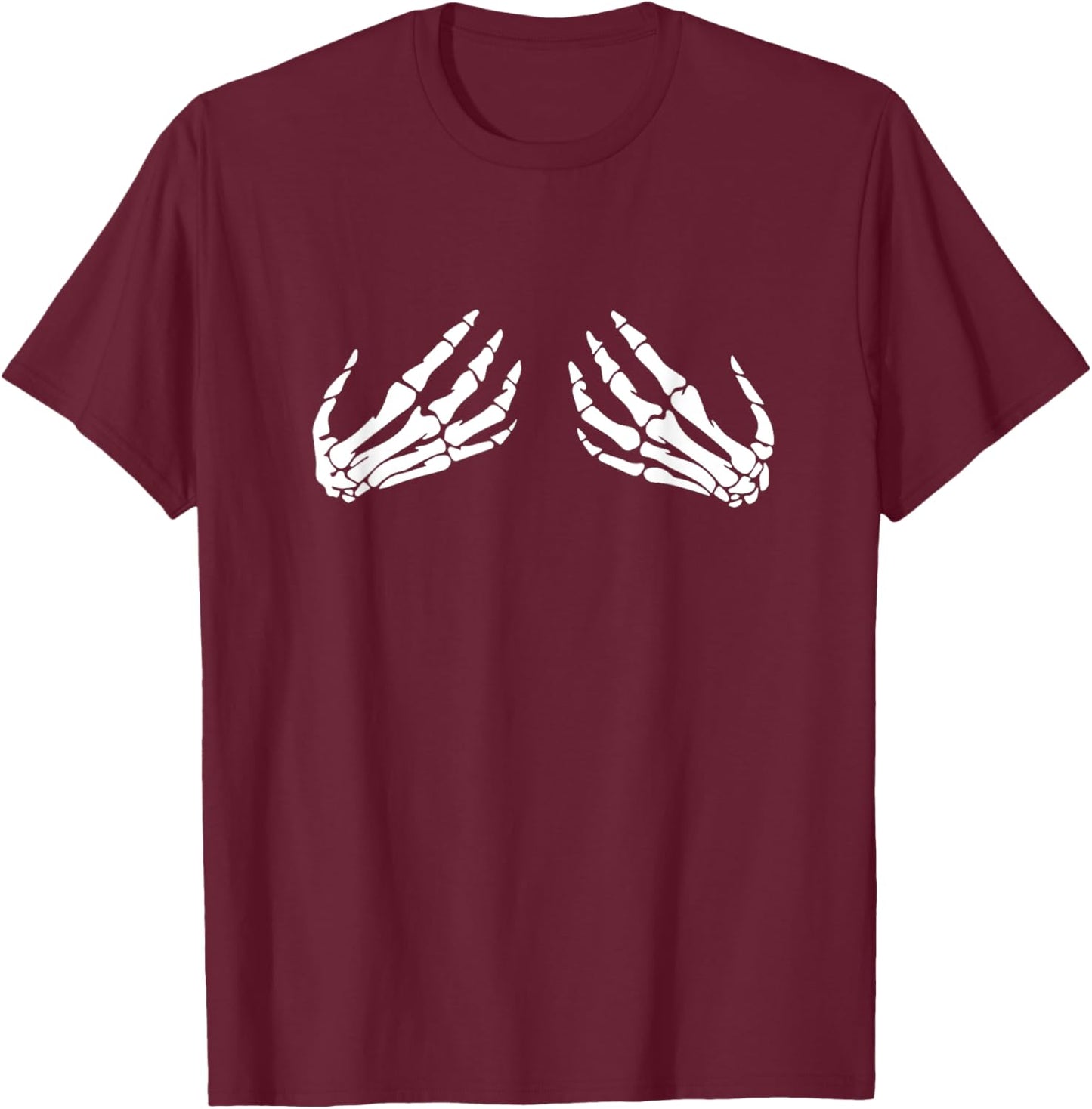 Halloween Skeleton Hands T-Shirt - T-Shirt | Maroon