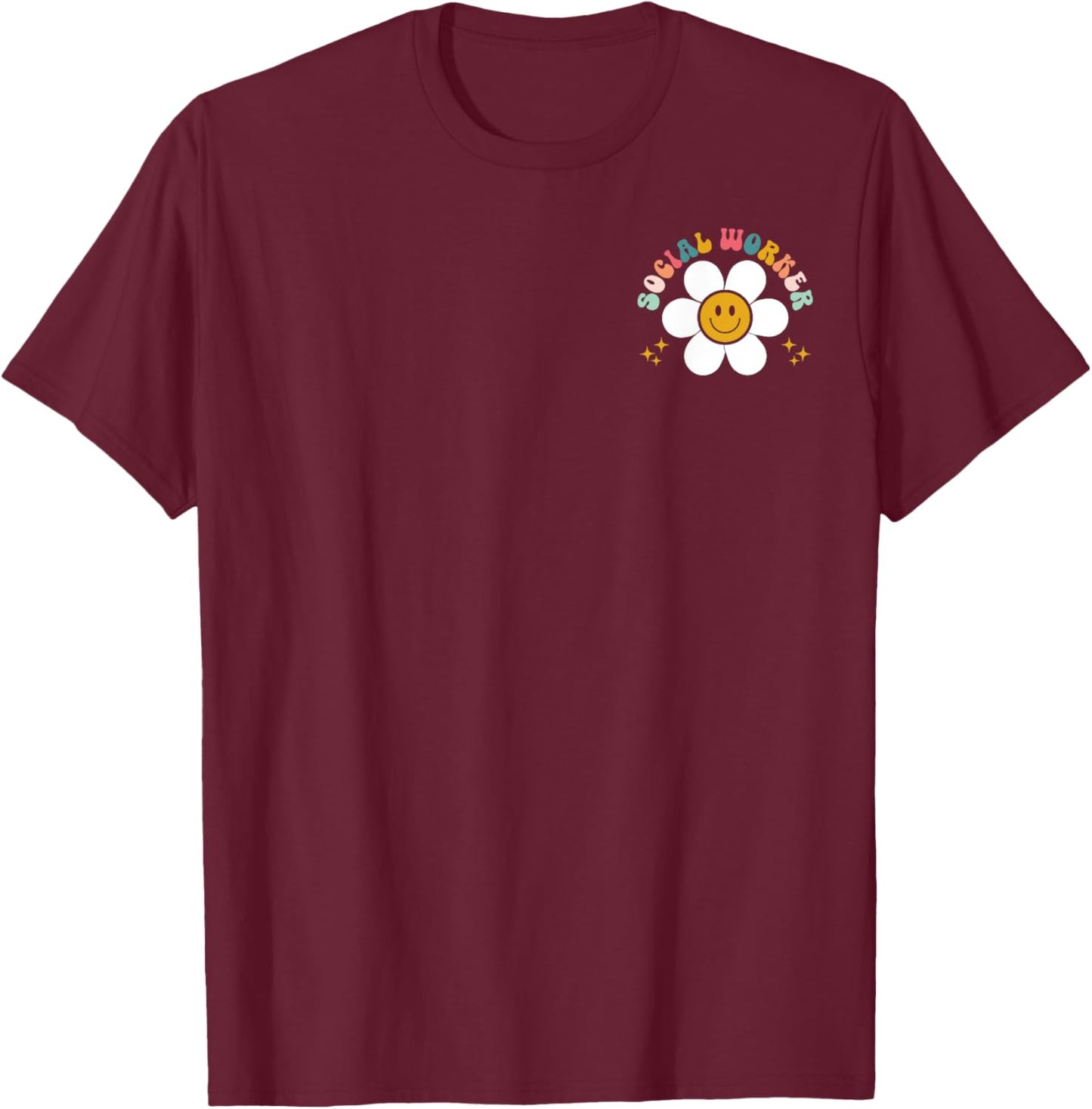 Social Worker Social Work Month Funny Work Love groovy T-Shirt - T-Shirt | Maroon