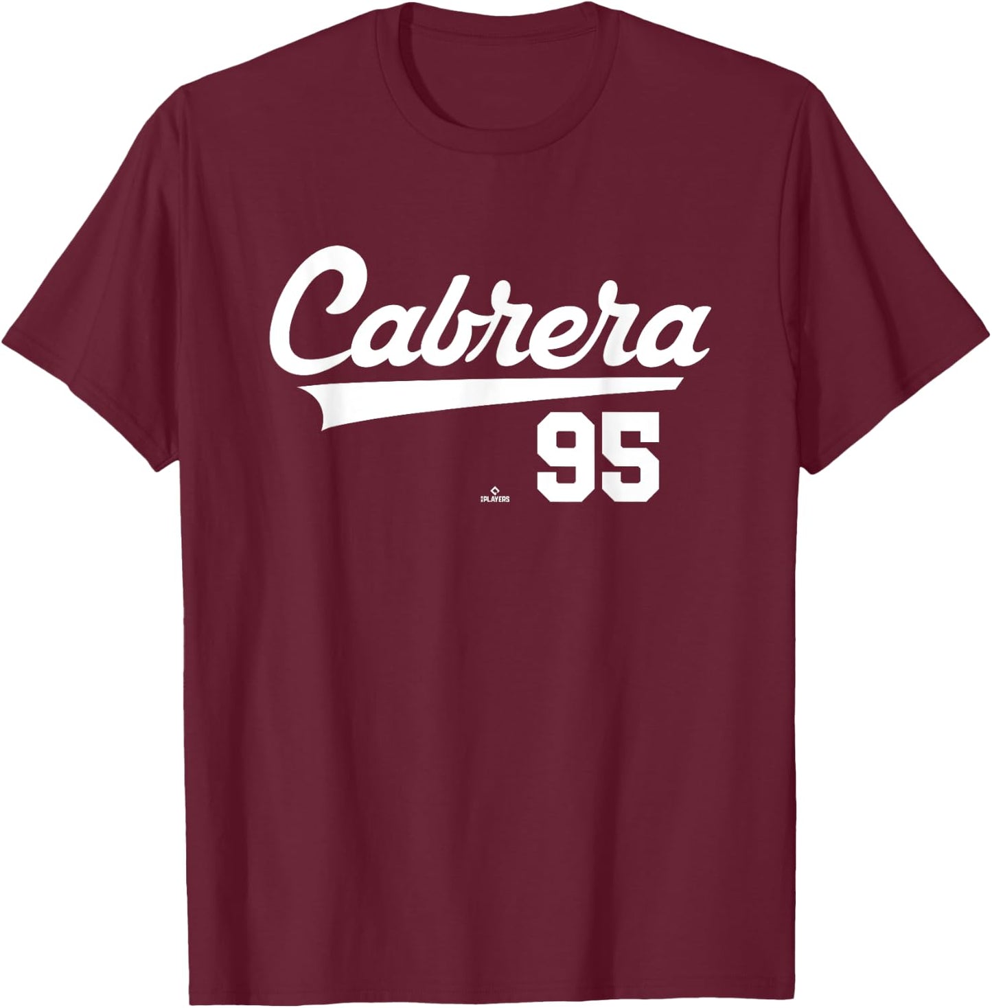 Player Name Swoosh Oswaldo Cabrera New York Baseball MLBPA T-Shirt - T-Shirt | Maroon