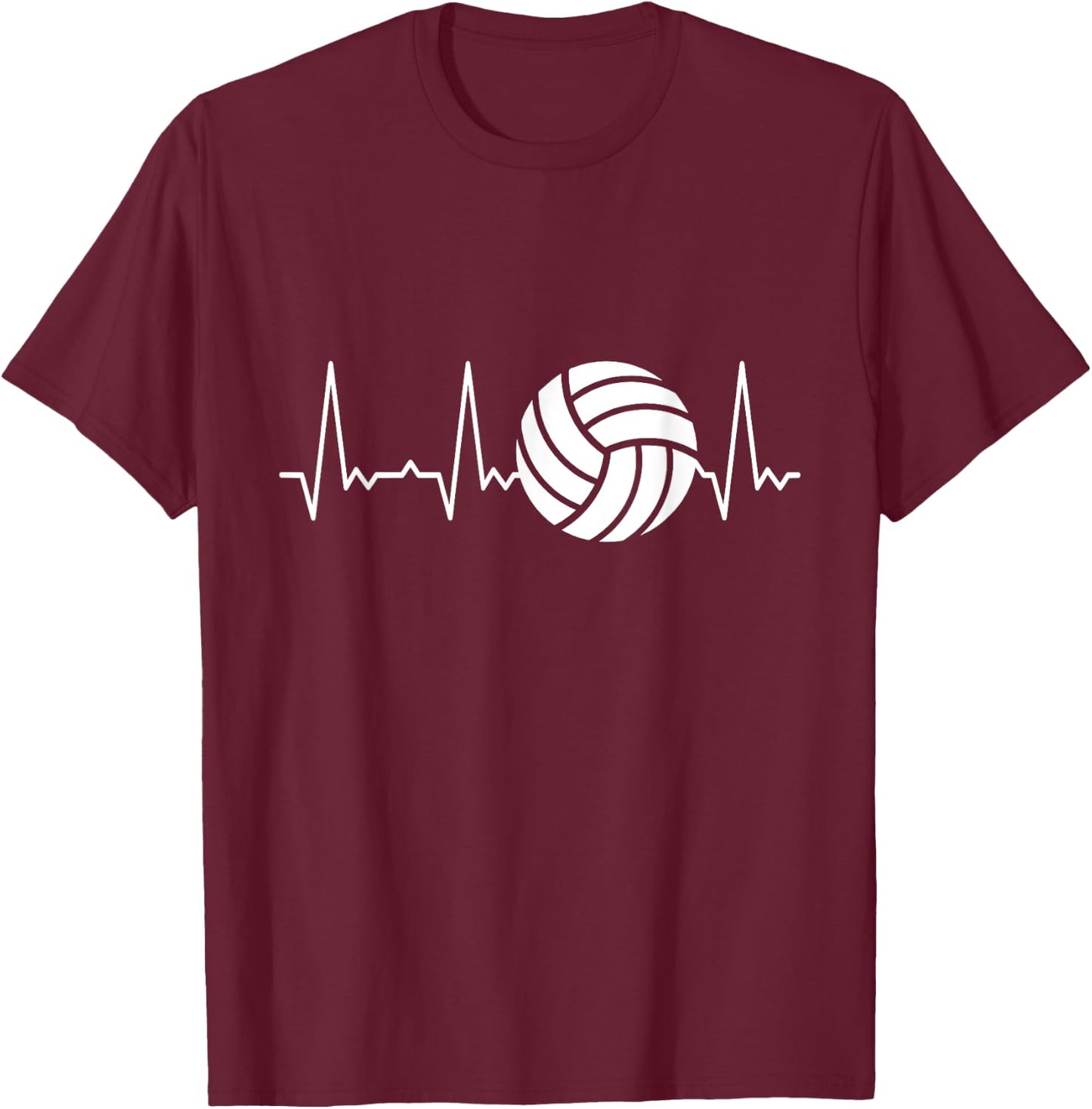 Heartbeat Volleyball T-Shirt - T-Shirt | Maroon