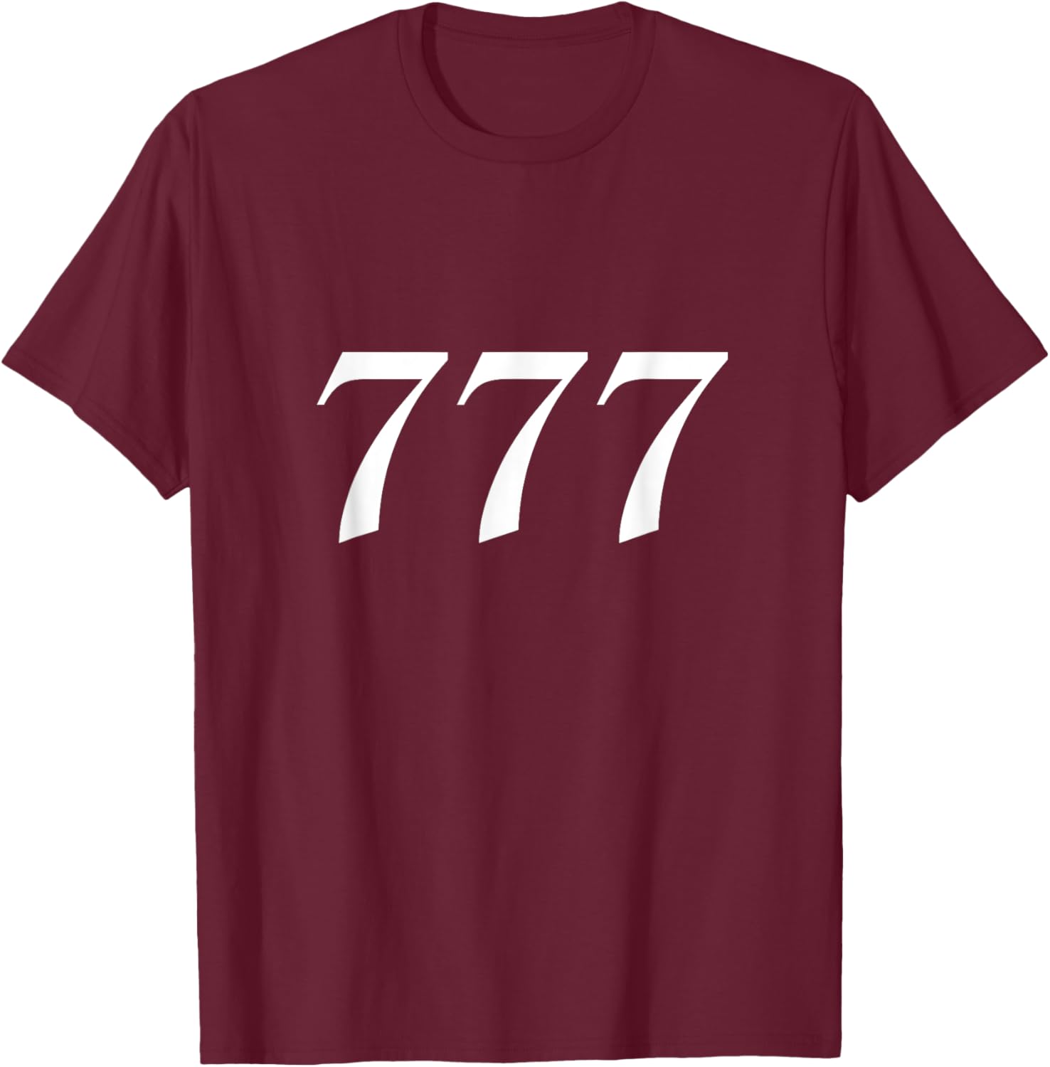 777 Numerology Spiritual Personal Number 777 Angel Number T-Shirt - T-Shirt | Maroon