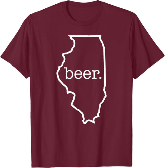 Craft Beer Lover Illinois Beer State Of Illinois Men Women T-Shirt - T-Shirt | Maroon