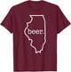 Craft Beer Lover Illinois Beer State Of Illinois Men Women T-Shirt - T-Shirt | Maroon