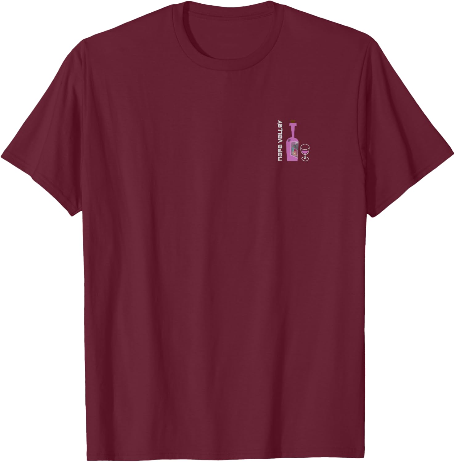 Napa Valley Wine Region Pocket Motif T-Shirt - T-Shirt | Maroon