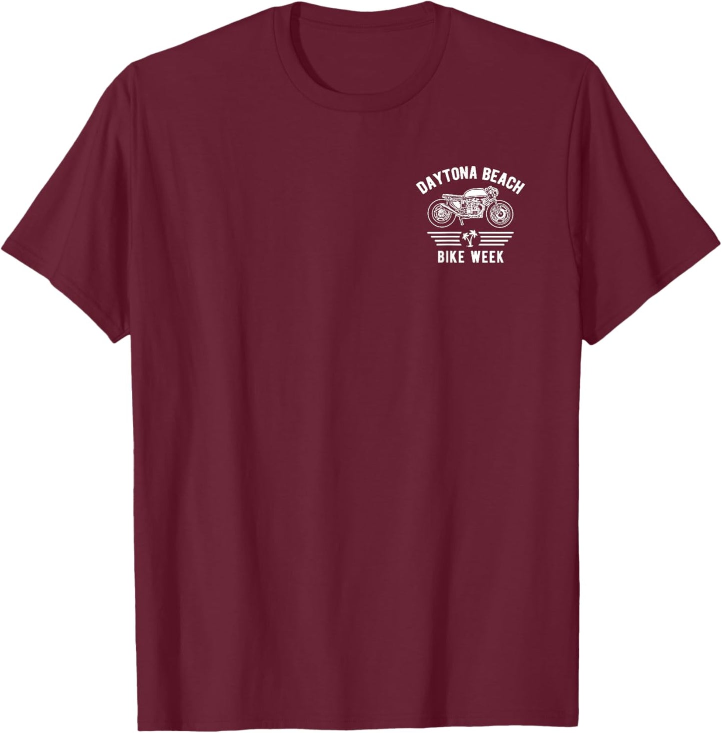 Daytona Beach Bike Week Retro Motorcycle Design T-Shirt - T-Shirt | Maroon