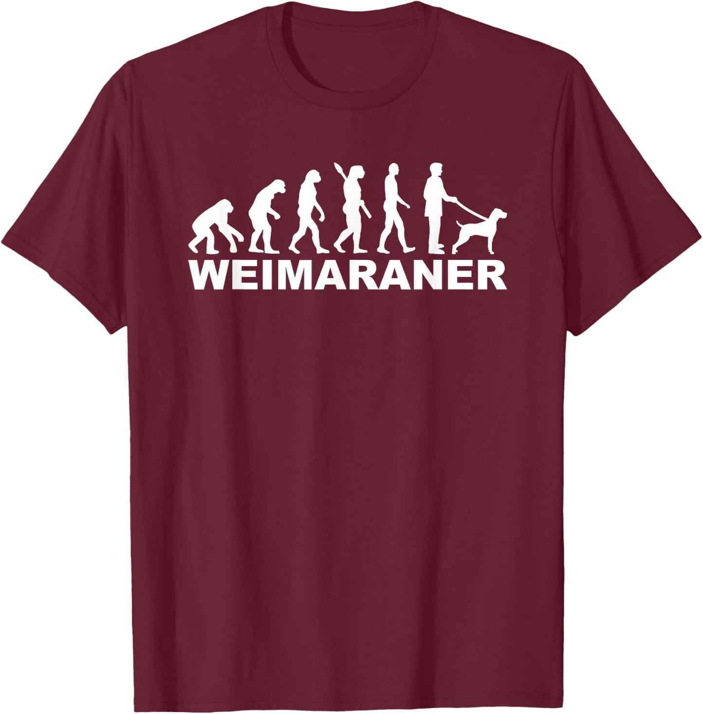 Weimaraner Evolution T-Shirt - T-Shirt | Maroon