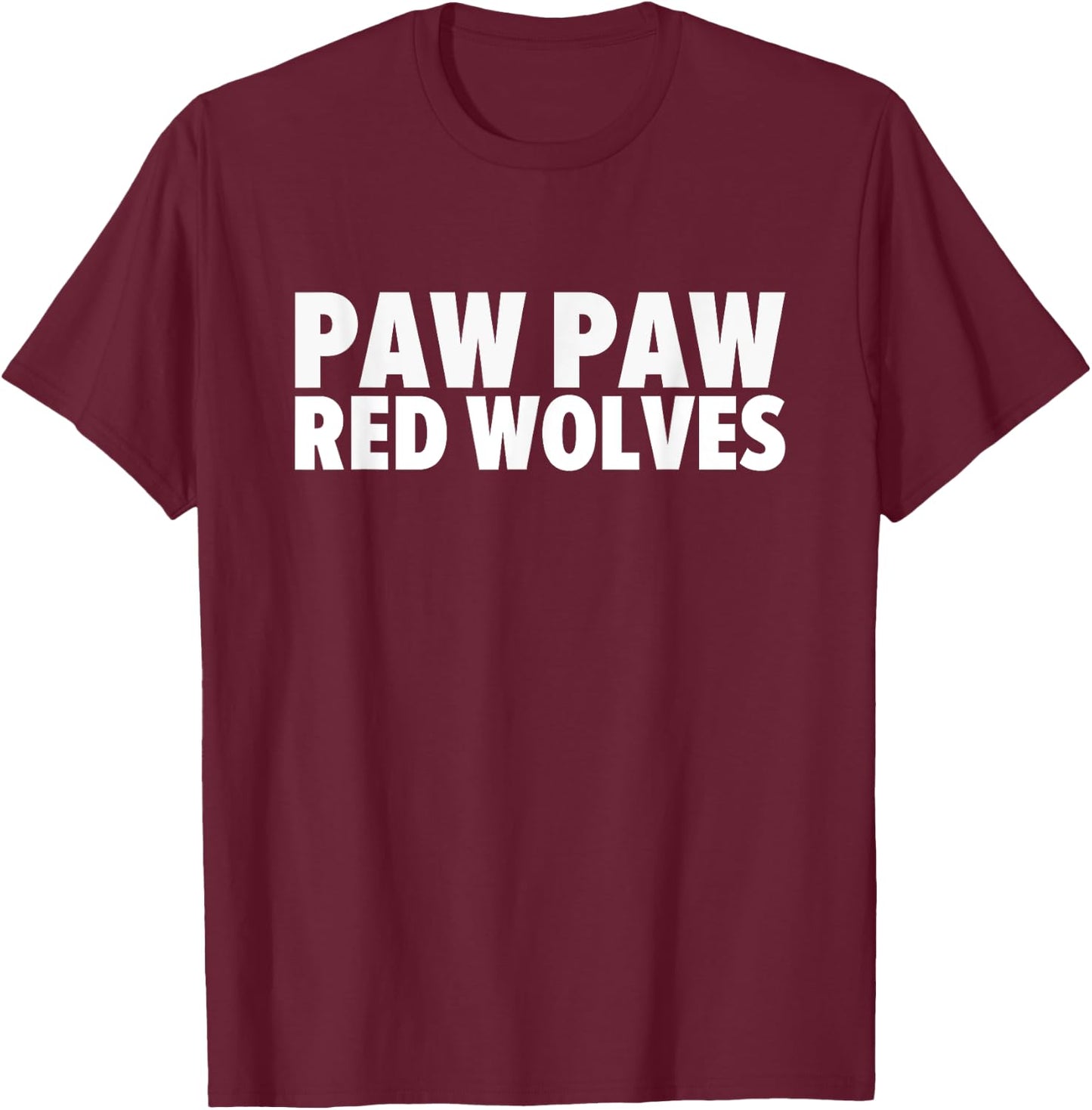 Paw Paw Red Wolves Bold T-Shirt - T-Shirt | Maroon