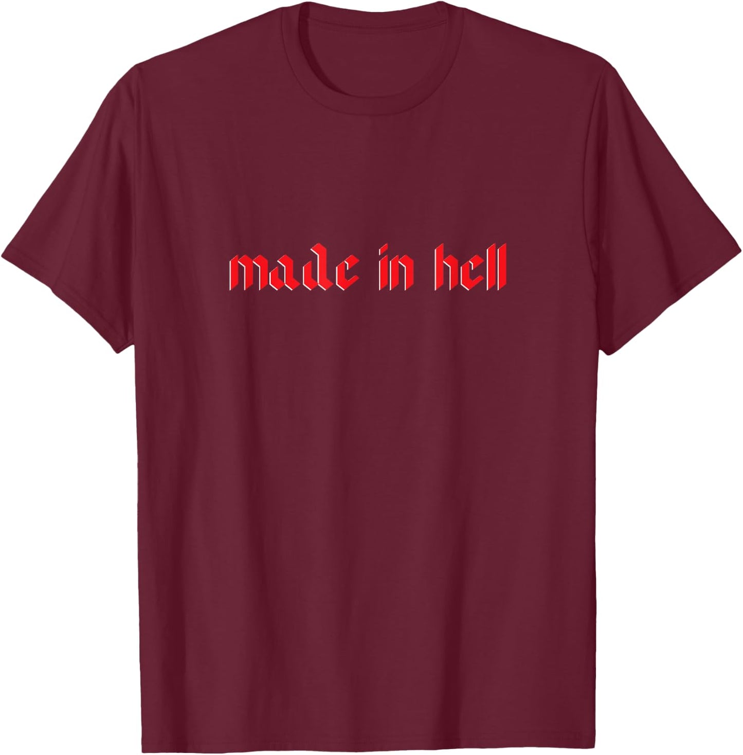 Made in Hell Egirl Eboy Soft Grundge Aesthetic T-Shirt - T-Shirt | Maroon
