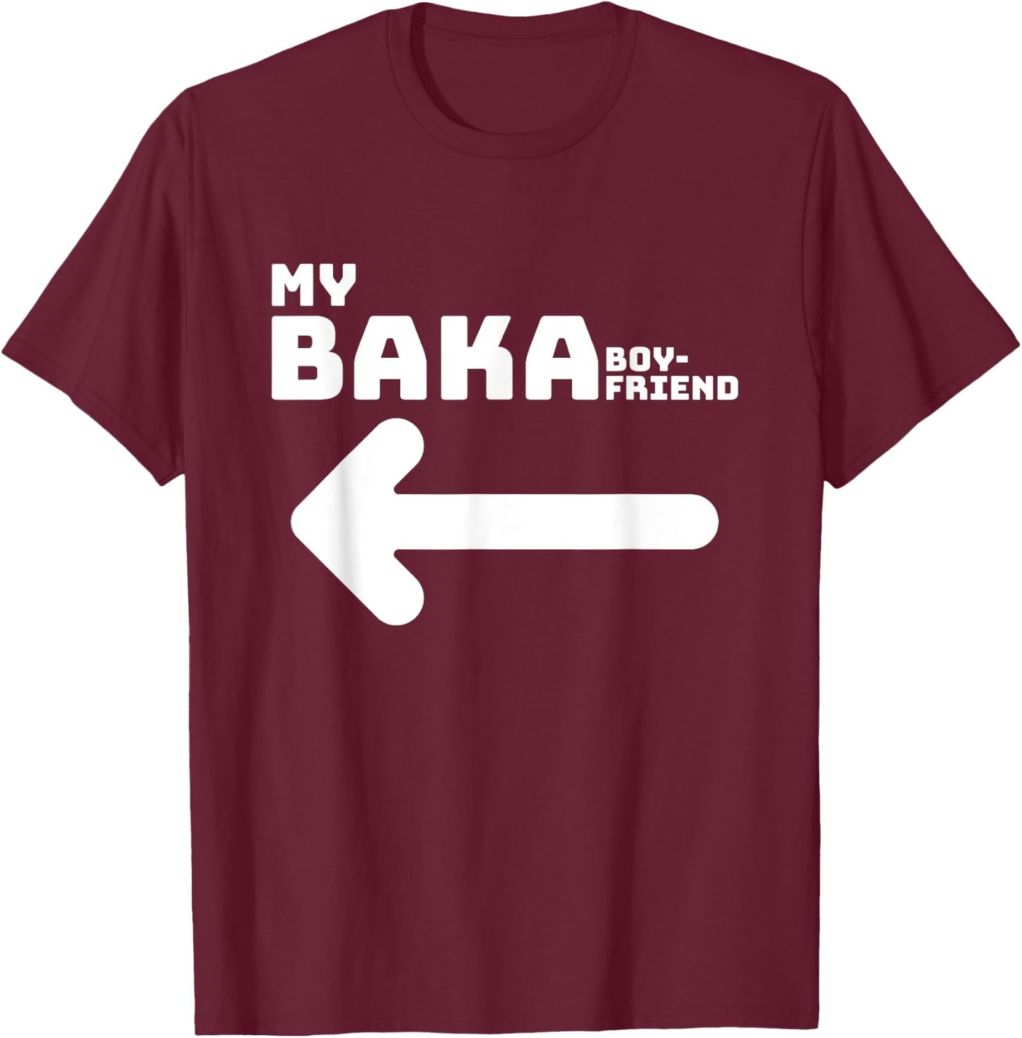 Funny Cute Anime Couple Matching Girlfriend Wear Gift T-Shirt - T-Shirt | Maroon