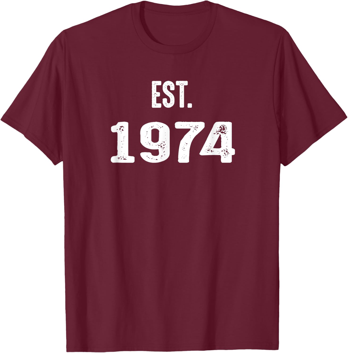 Established or Est. 1974 45th Birthday Gift Vintage T-Shirt - T-Shirt | Maroon