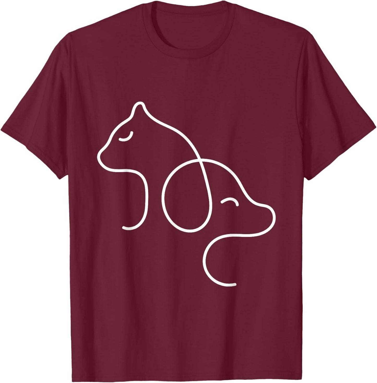 Dog Puppy and Baby Cat Heart - Animal Dog & Cat Heart Men Women Kids T-Shirt - T-Shirt | Maroon