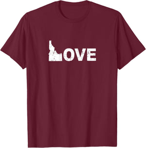I Love Idaho | Boise | Potato | Gem State | Gift T-Shirt - T-Shirt | Maroon