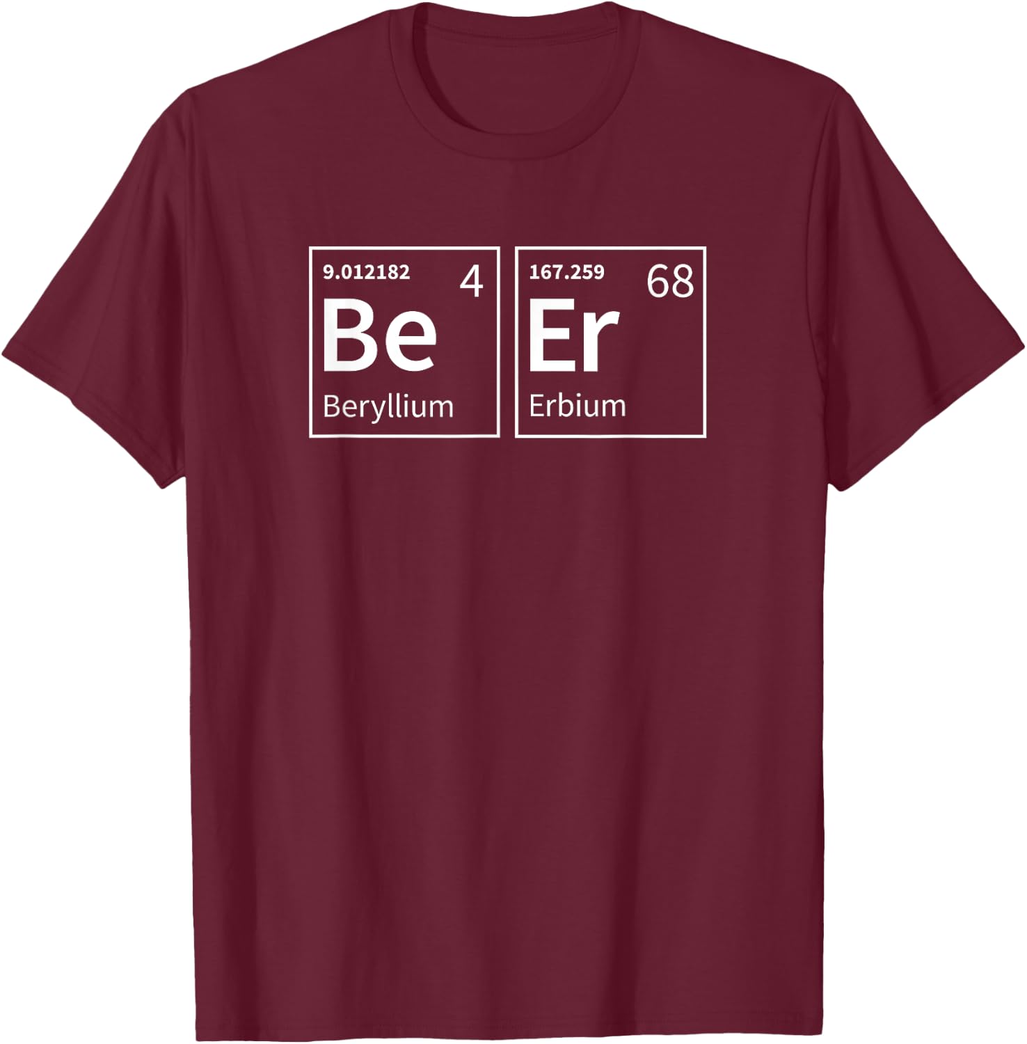 Periodic Table of Beer - Funny Beer T-Shirt - T-Shirt | Maroon