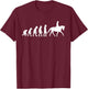 Funny Human Dressage Evolution Horseback Riding Equestrian T-Shirt - T-Shirt | Maroon