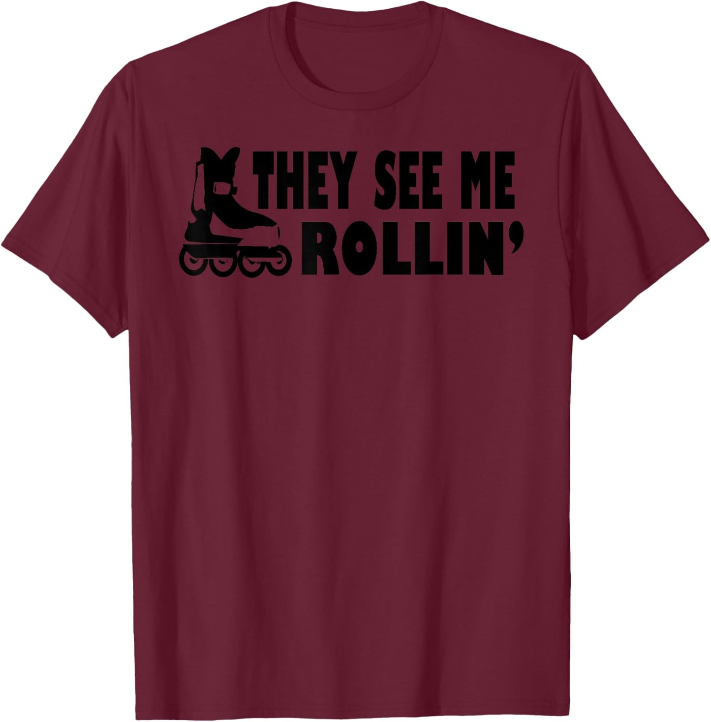Inline Skater Rollerblades Rolling BLK Inline Skates Basic T-Shirt - T-Shirt | Maroon