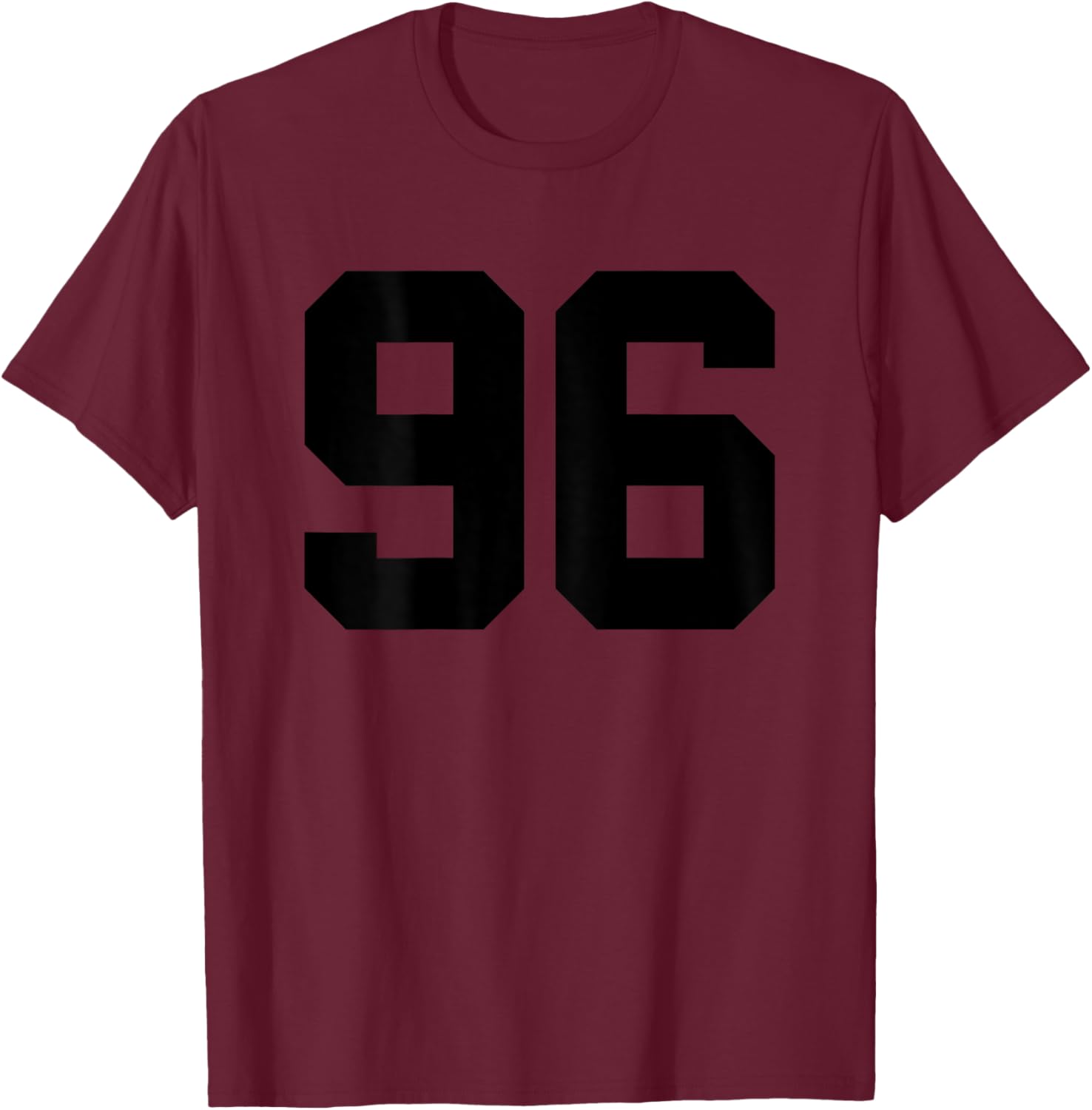 Number 96 (Prints on the Back) Cotton Team Jersey T-Shirt - T-Shirt | Maroon