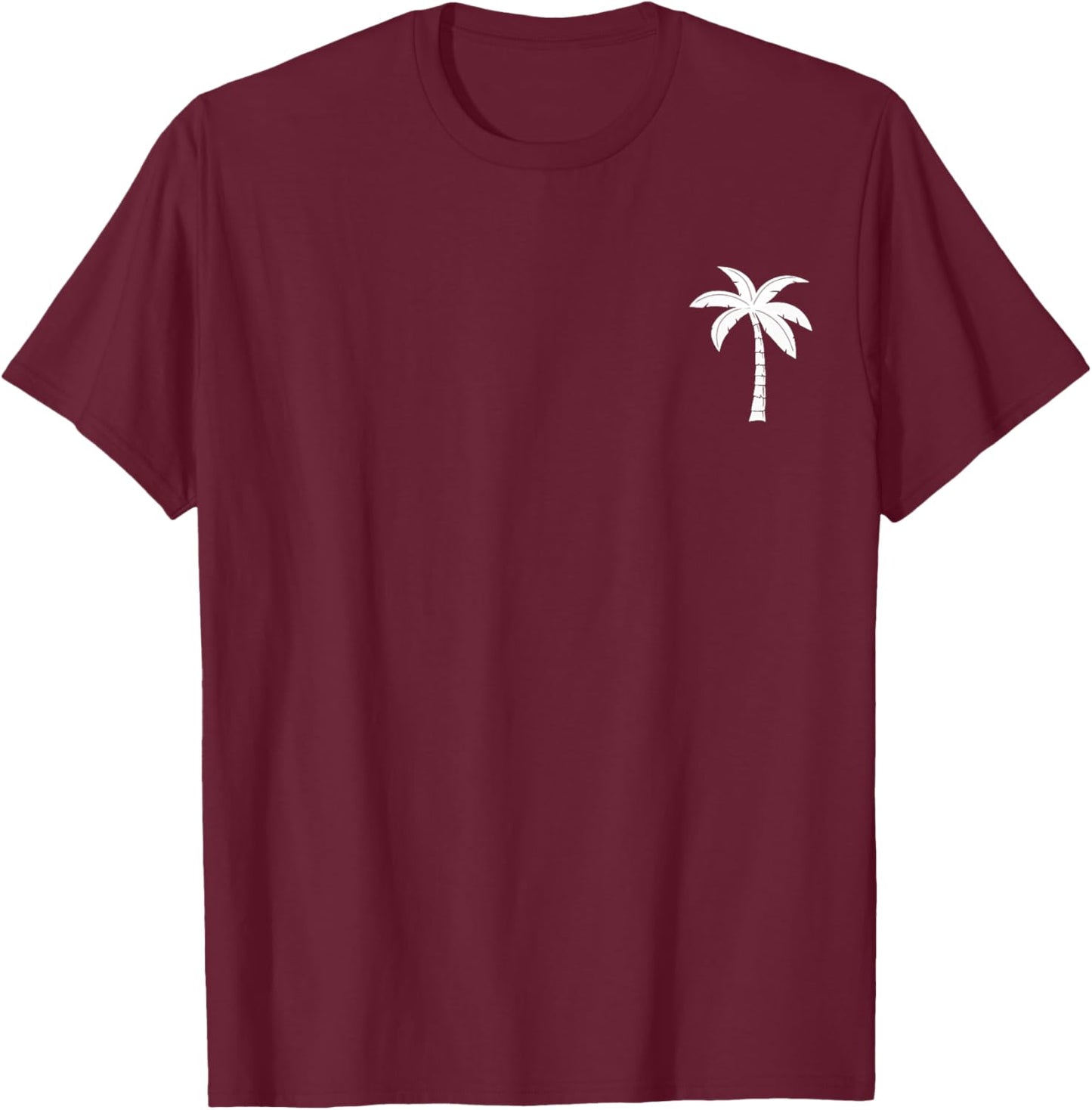 Cool Summer Vacation Men Women Beach Palm Tree T-Shirt - T-Shirt | Maroon