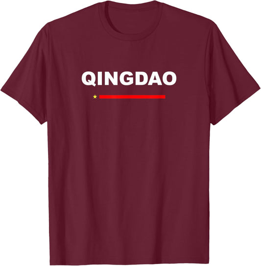 I Love Qingdao, Traditional Chinese Clothing, China Flag T-Shirt - T-Shirt | Maroon