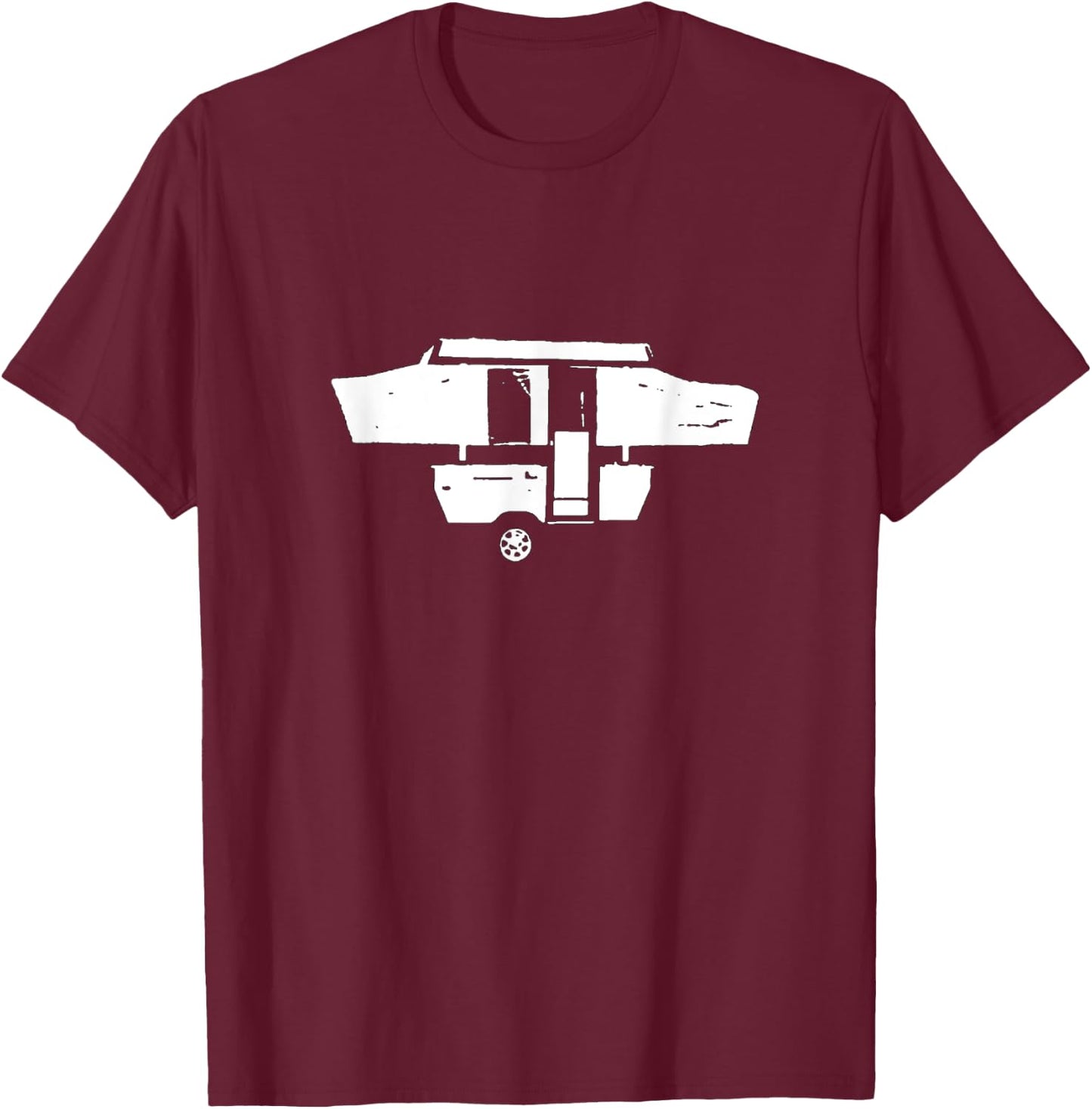 Distressed Pop-Up Camper Silhouette T-Shirt - T-Shirt | Maroon