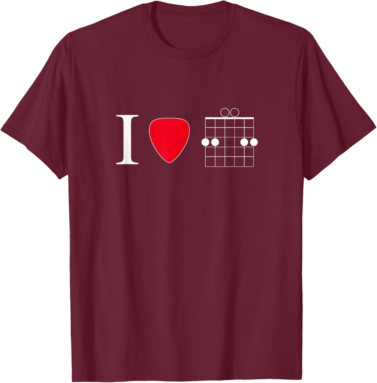 I Heart Jesus GSUS Guitar Design T-Shirt - T-Shirt | Maroon