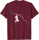 Simple Drawn line art Bouldering Rock Climbing Girl T-Shirt - T-Shirt | Maroon
