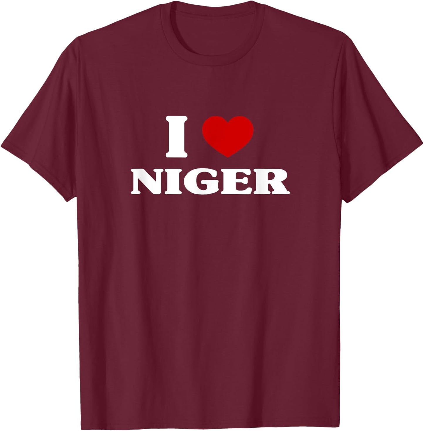 Niger I Heart Niger Souvenir I Love Niger T-Shirt - T-Shirt | Maroon
