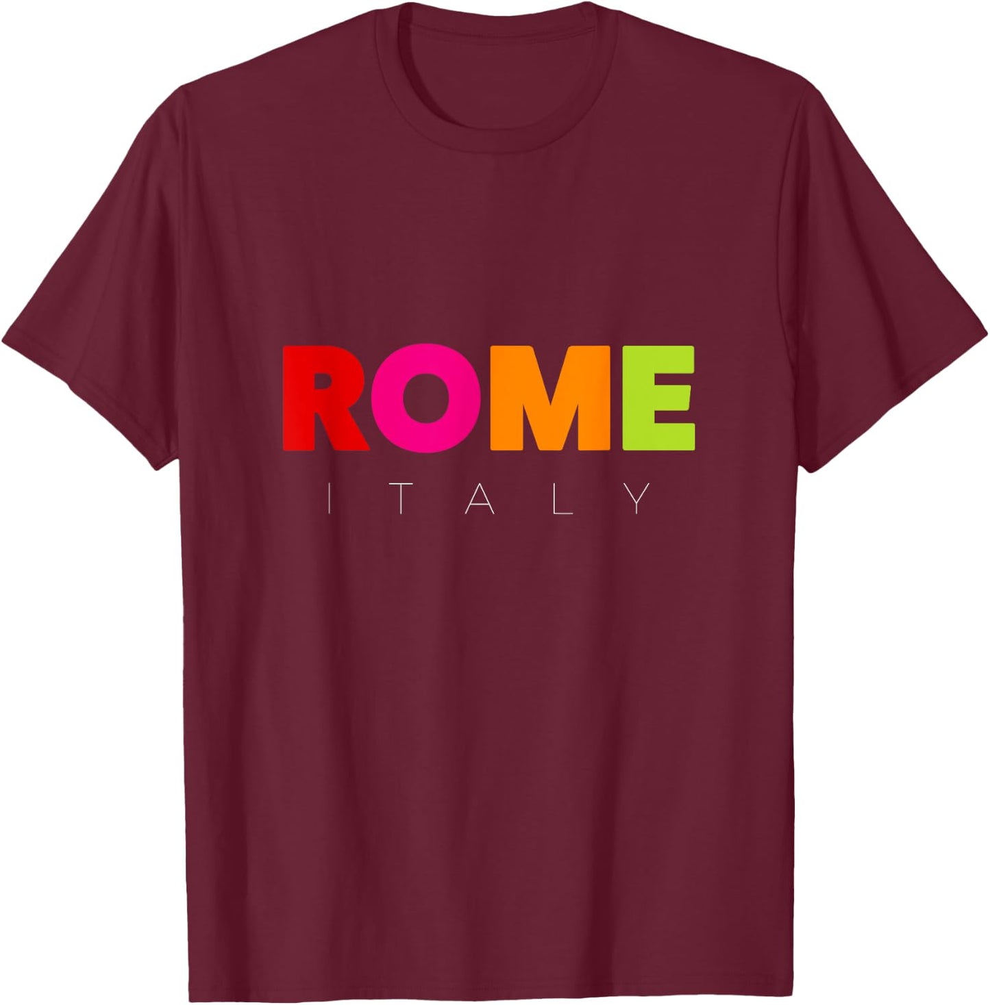 Cool Men's Women's Kids Colorful Rome Italy Graphic Design T-Shirt - T-Shirt | Maroon