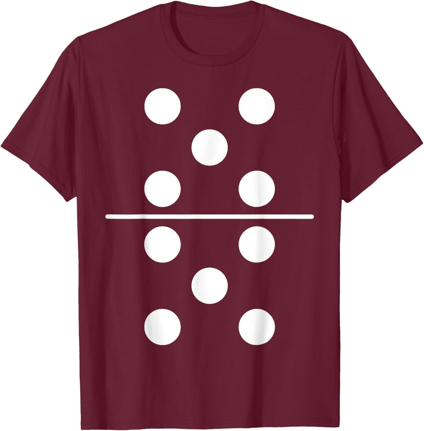 Domino Costume 5 5 Matching Family Easy Group Halloween T-Shirt - T-Shirt | Maroon