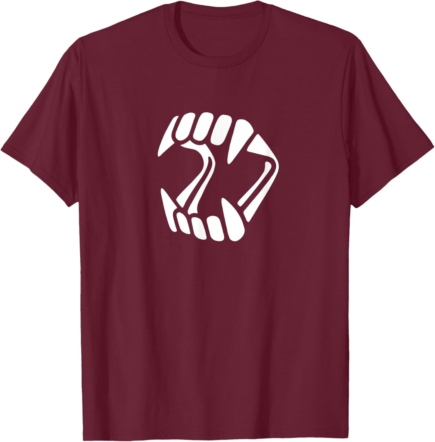 Funny plastic vampire horror false teeth Halloween T-Shirt - T-Shirt | Maroon