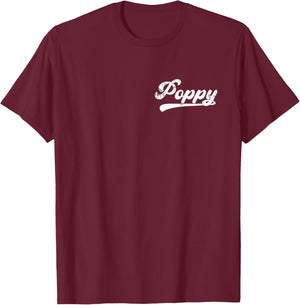 Poppy Vintage Retro Father's Day for Poppy Grandpa T-Shirt - T-Shirt | Maroon