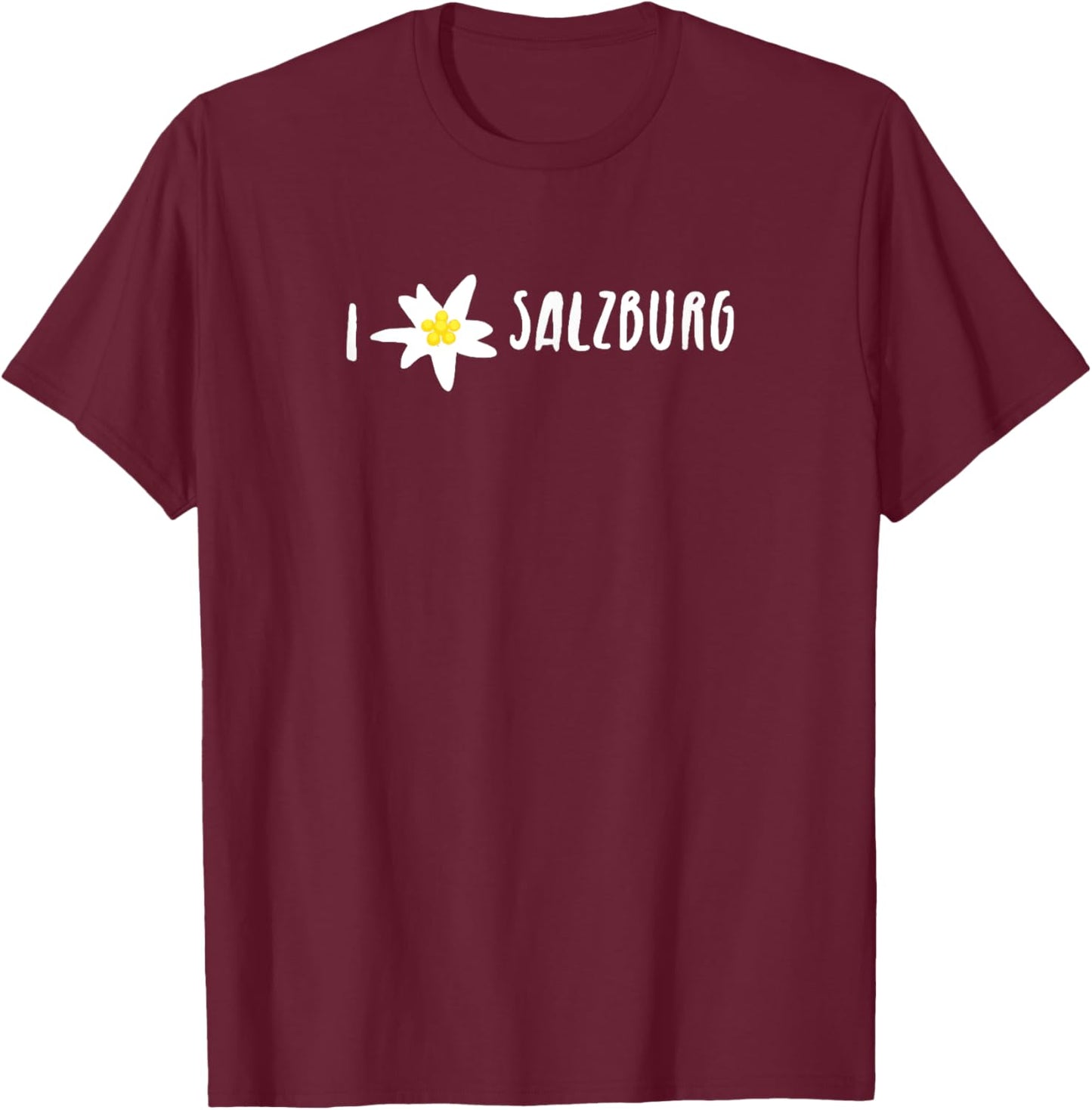 I love Salzburg Salzburger Edelweiss Austrian T-Shirt - T-Shirt | Maroon