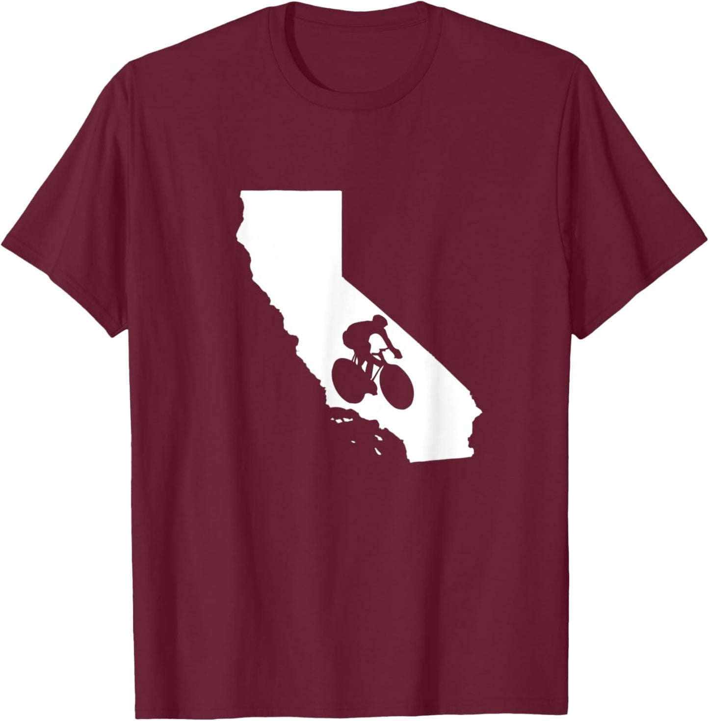 California State Biking Biker Bicycle Bicyclist T-Shirt - T-Shirt | Maroon