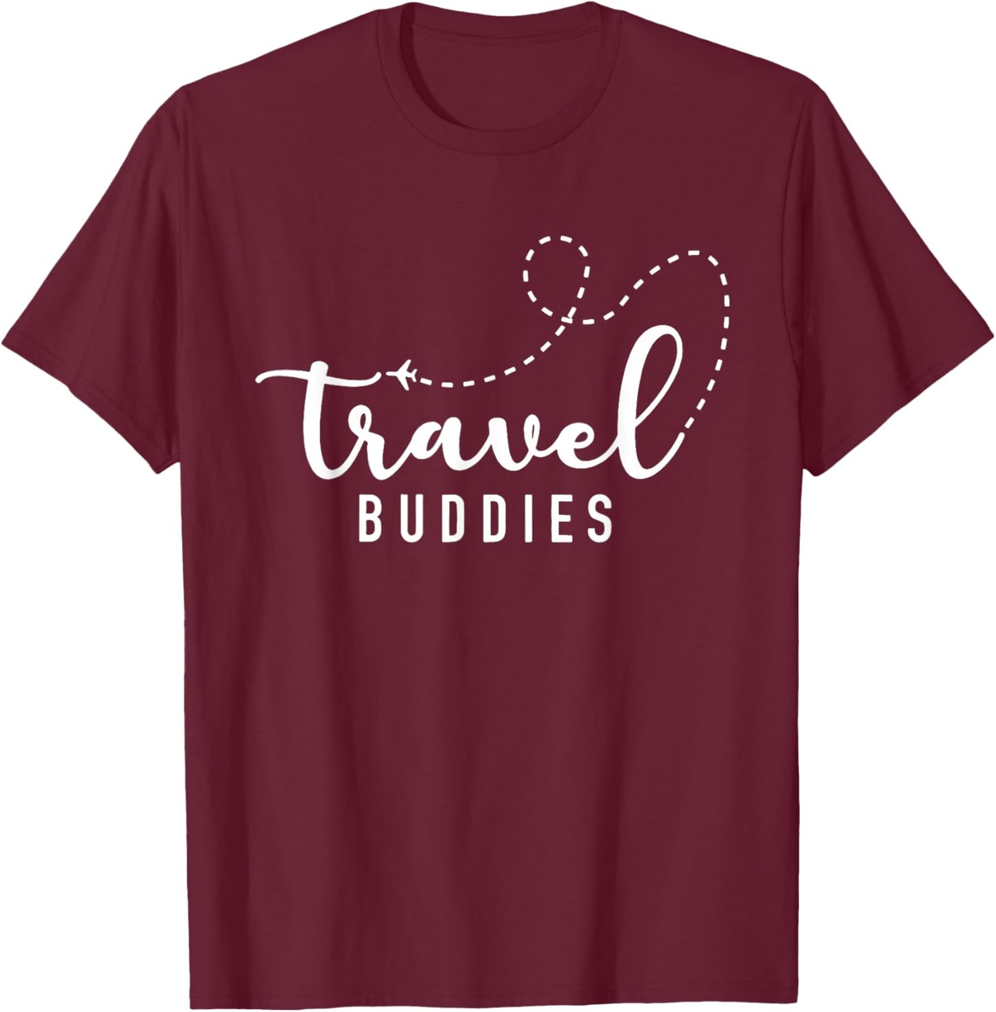 Travel Buddies, Travelers Vacation Adventure , Black, Small T-Shirt - T-Shirt | Maroon