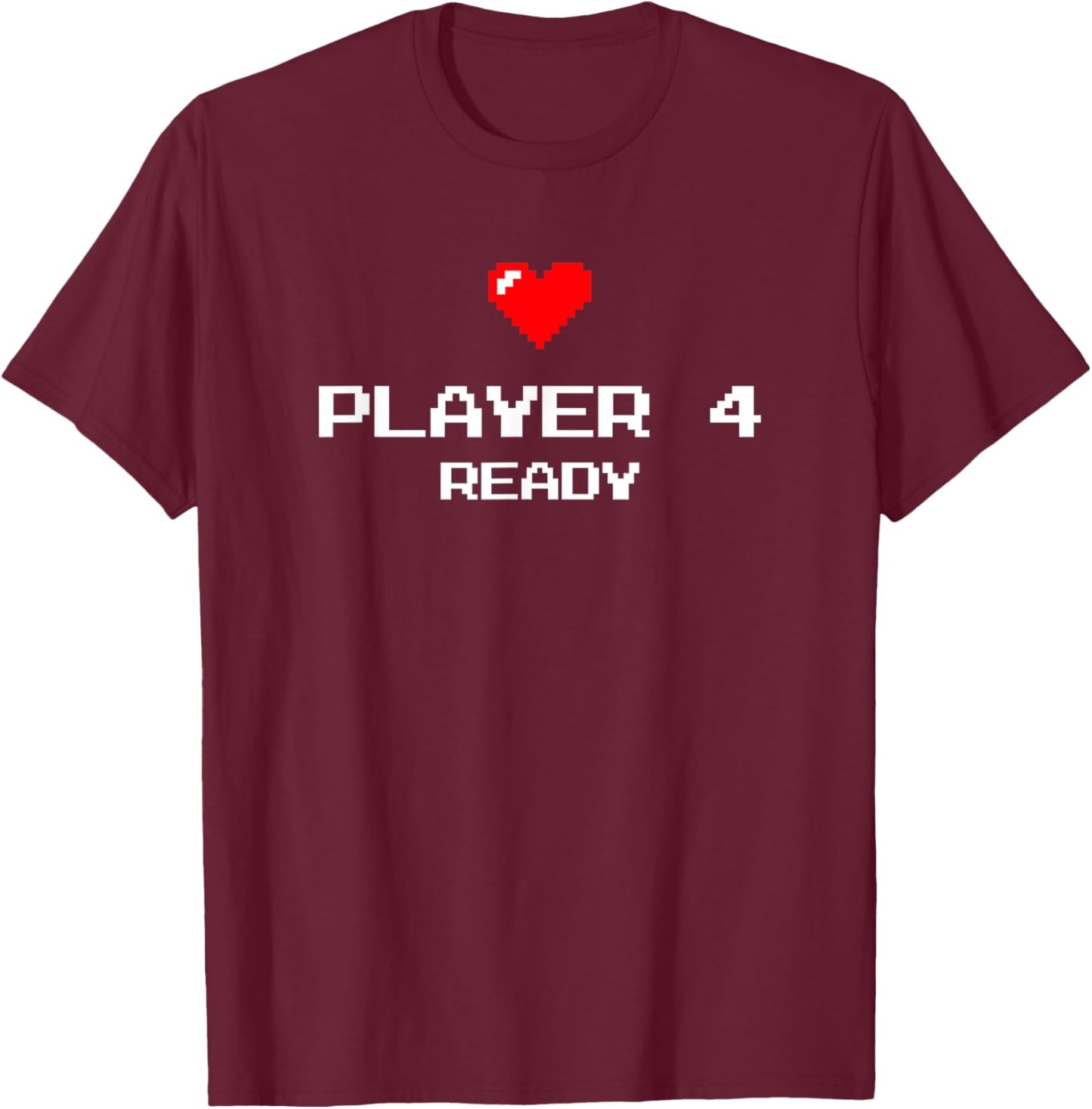 Player 4 Brother Sister - Retro Gaming - Baby Announcement T-Shirt - T-Shirt | Maroon
