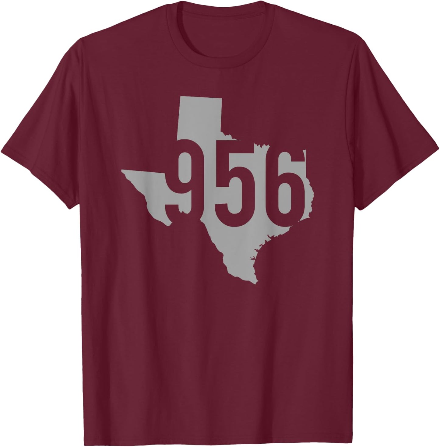 956 Area Code, Laredo, Brownsville, McAllen, Texas T-Shirt - T-Shirt | Maroon