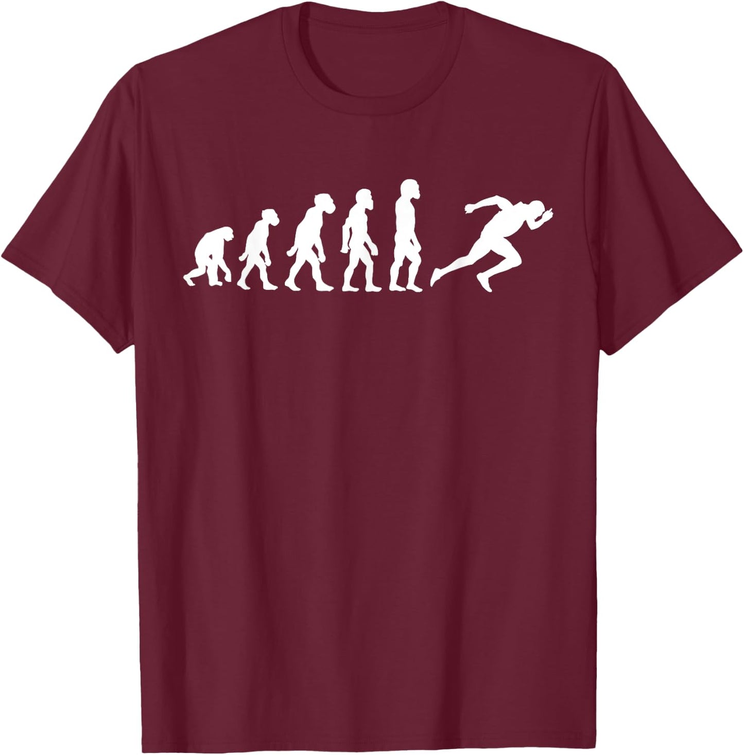Funny Human Sprint Runner Evolution Sprinter Running Racer T-Shirt - T-Shirt | Maroon