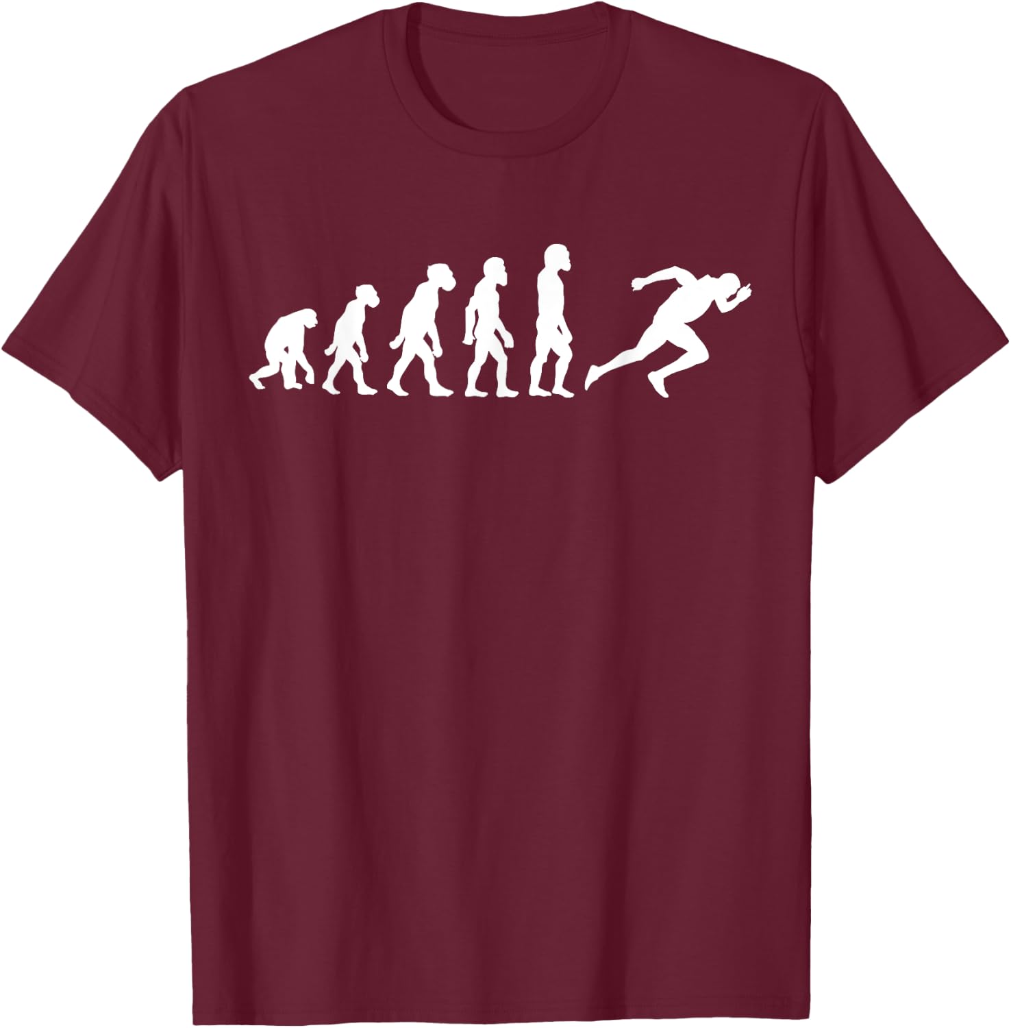 Funny Human Sprint Runner Evolution Sprinter Running Racer T-Shirt - T-Shirt | Maroon