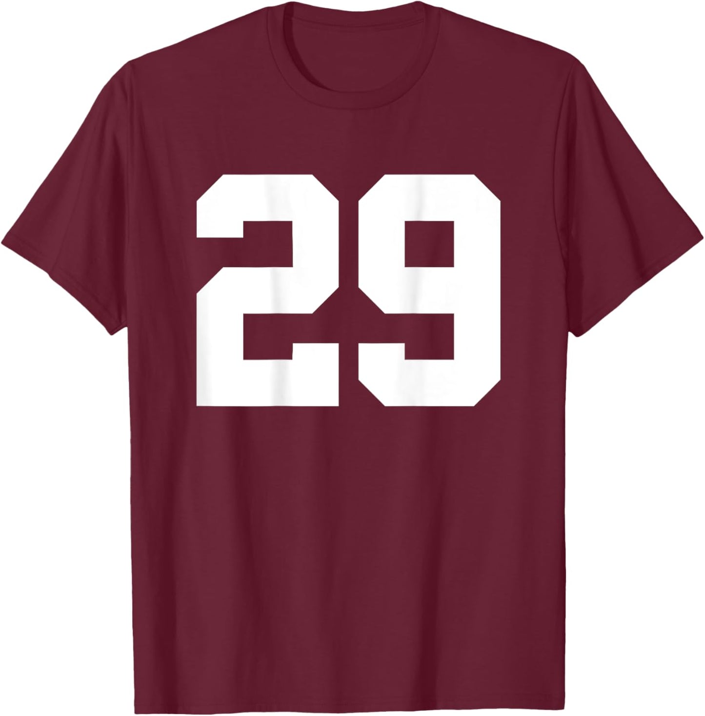 Number 29 (on Back) Sports Team Jersey Number T-Shirt - T-Shirt | Maroon