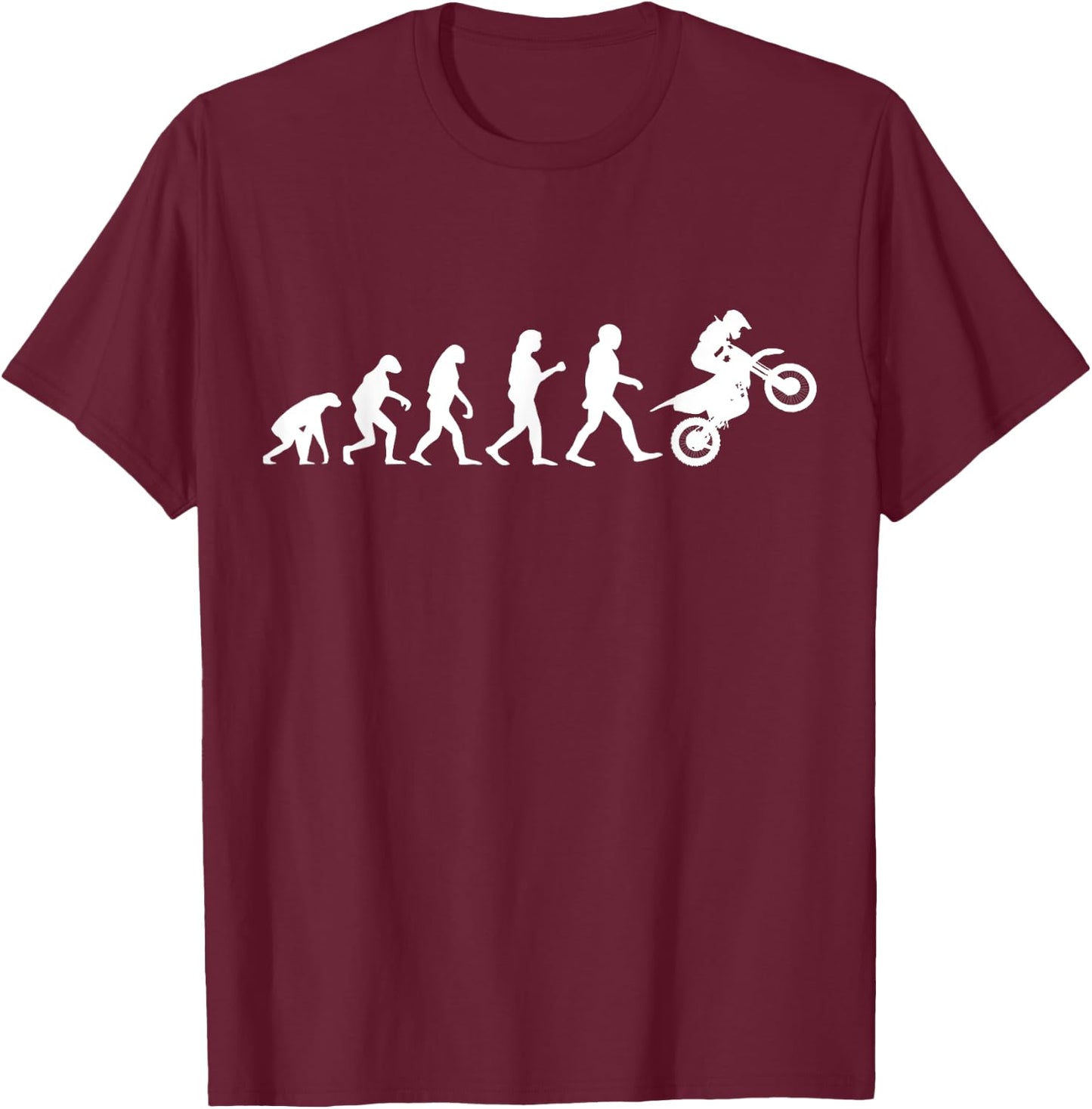 Evolution Motocross MX Motorcycle Dirt Bike Rider T-Shirt - T-Shirt | Maroon