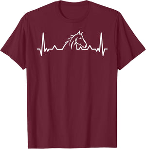 Cool Horse Design Women Equestrian Horseback Riding T-Shirt - T-Shirt | Maroon