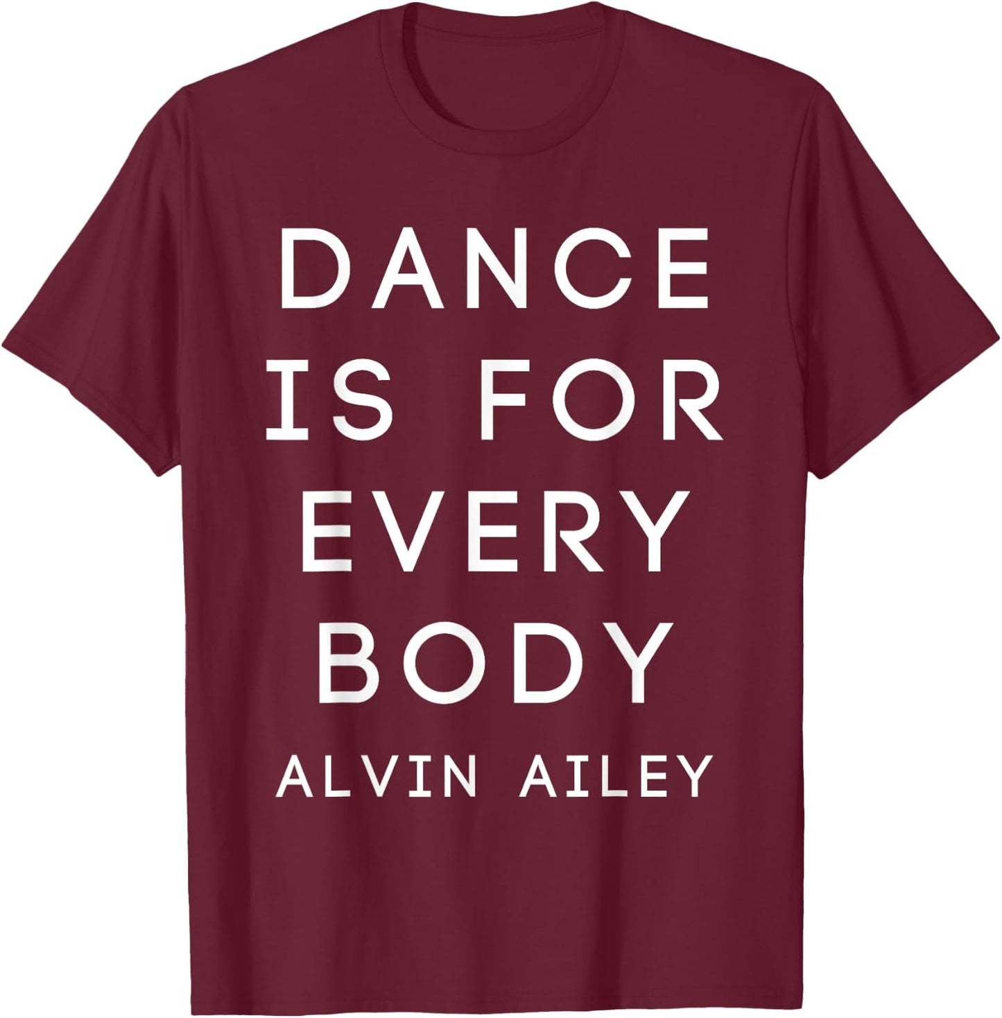 Modern Dance Shirts: Alvin Ailey - Adults - Black - Short Sleeve - Small - Classic Fit T-Shirt - T-Shirt | Maroon