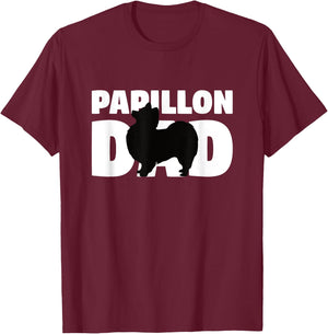 Papillon Gift Dog Father 'Papillon Dad' Funny Papillon T-Shirt - T-Shirt | Maroon