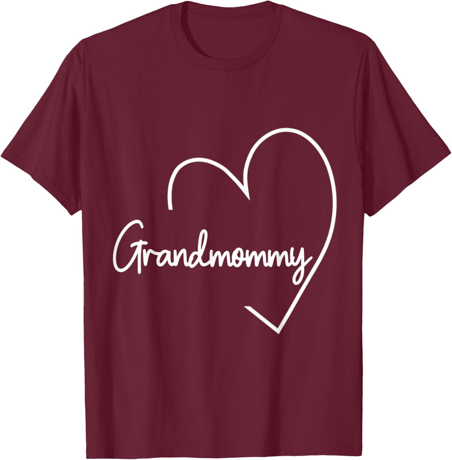 Grandmommy Heart Grandma Christmas Mother'S Day T-Shirt - T-Shirt | Maroon