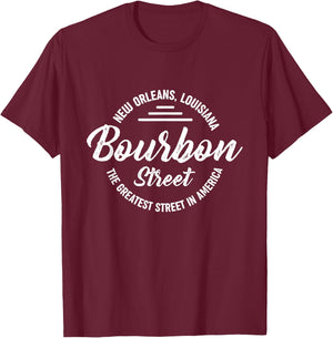 Louisiana New Orleans Bourbon Street Greatest In America T-Shirt - T-Shirt | Maroon